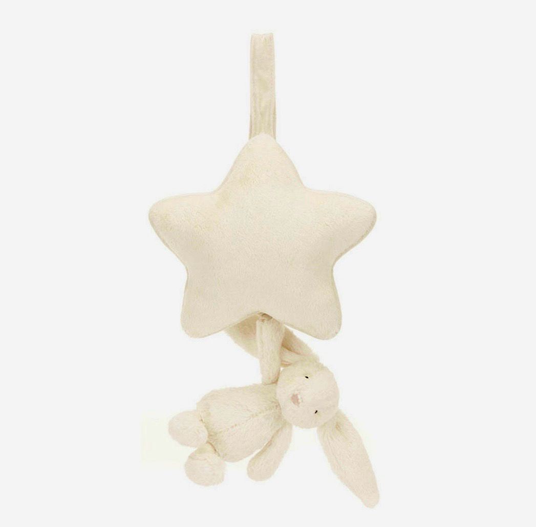 Jelly Cat Bashful Cream Bunny Star Musical String Pull and Soft Toy