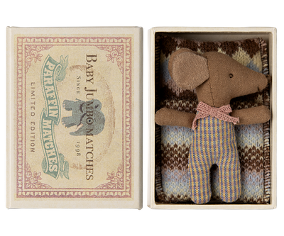 Maileg Baby Mouse Sleepy/Wakey In Matchbox, Girl