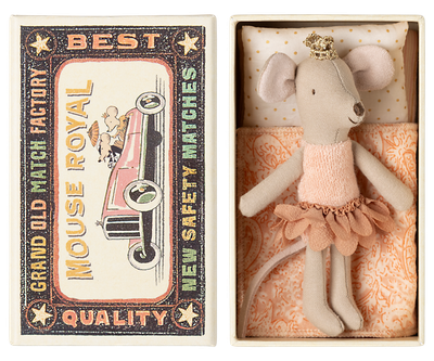 Maileg Princess Mouse Little Sister in Matchbox