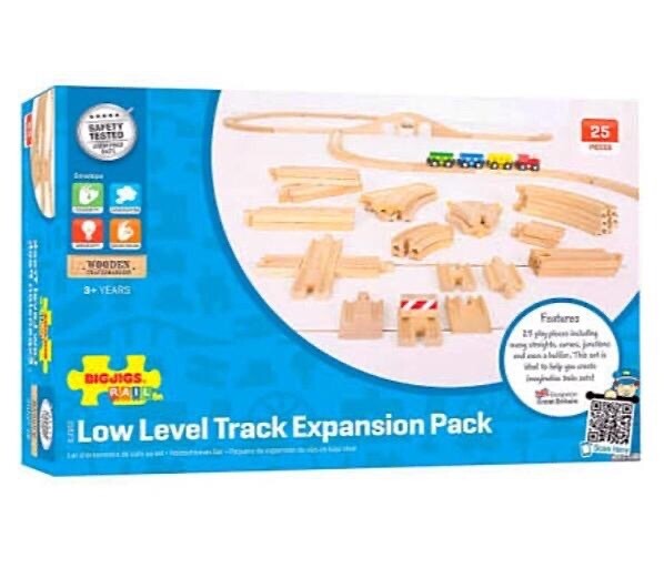 Low Level Wooden Track Expansion Pack add on for Train Tracks