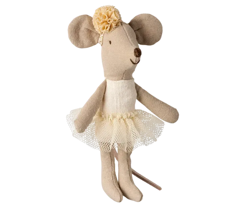 Maileg Ballerina Mouse Little Sister Off White