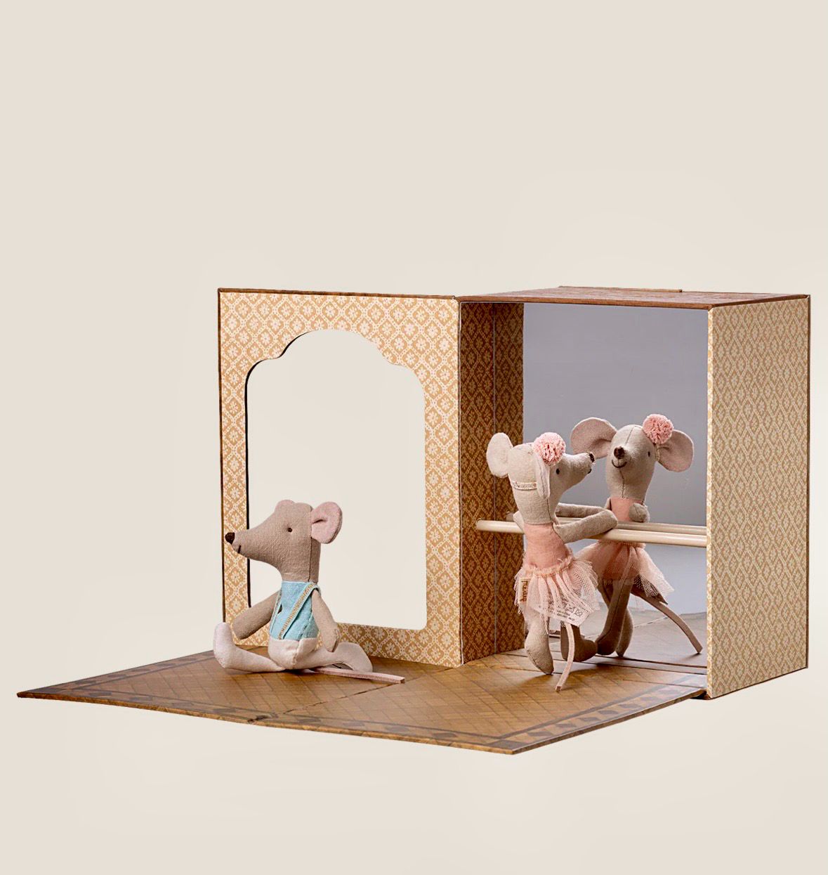 Maileg Ballet Mice in Dance Studio, Little Sister and Brother
