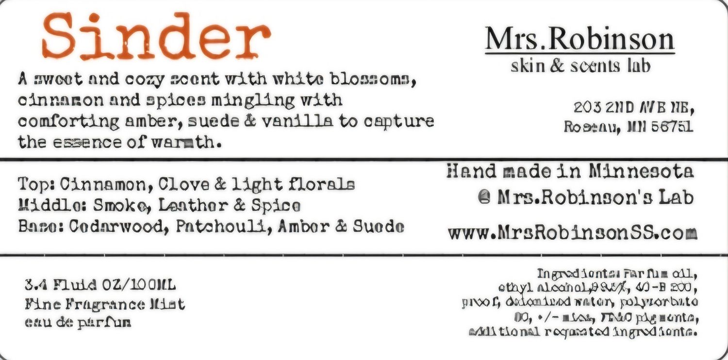 Sinder fragrance 1.7fl.oz./50ml