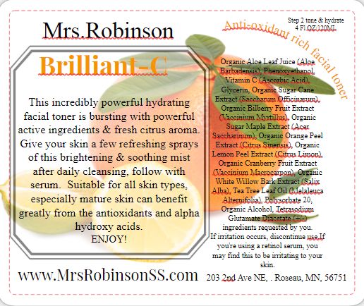 Brilliant-C antioxidant rich hydrating facial toner