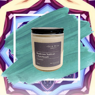 Vela de cera de soya - Maderas nativas + Patchouli Vela de cera de soya - Maderas nativas + Patchouli
