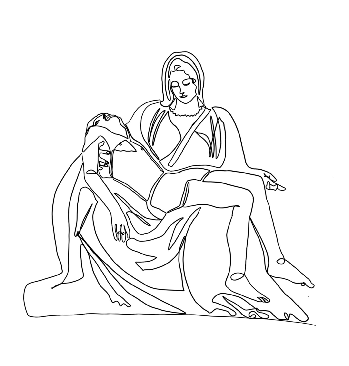 Pieta Continuous Line