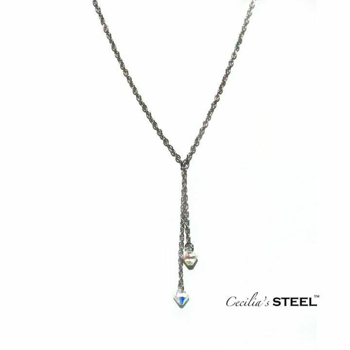 Crystal Whispers Lariat Necklace