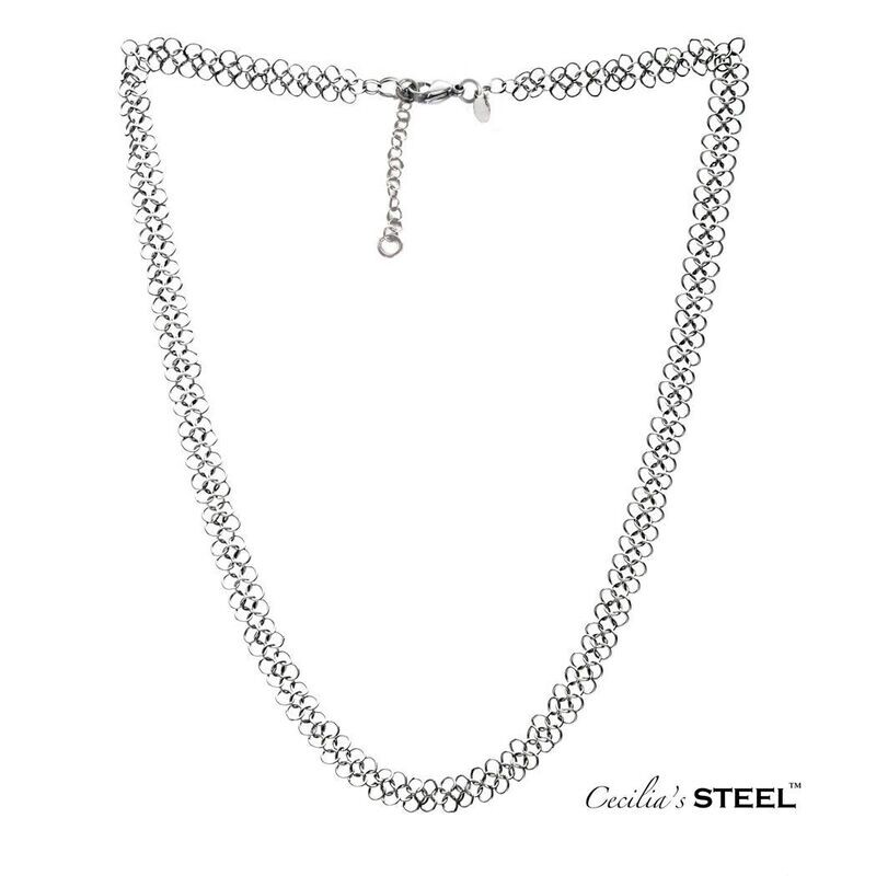 Steel Lace Necklace | Narrow