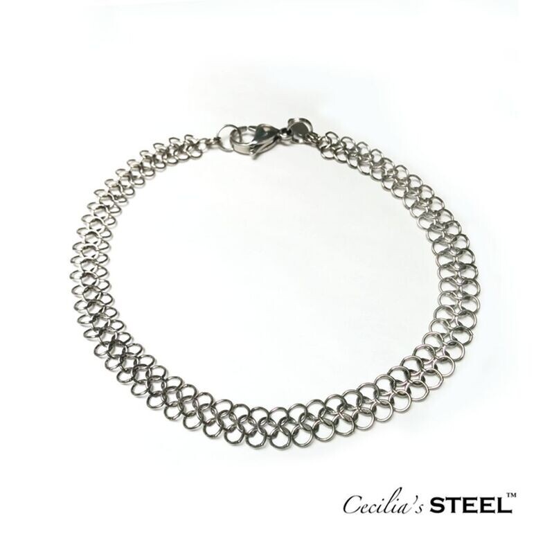 Steel Lace Anklet Narrow