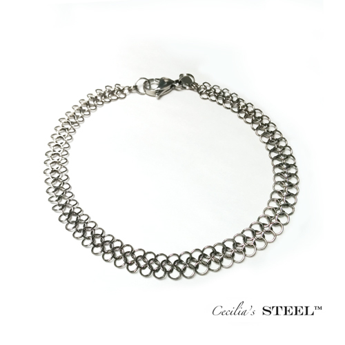 Steel Lace Narrow Bracelet