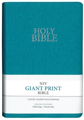 NIV GIANT PRINT LUXURY LINEN FEEL TURQUOISE BIBLE