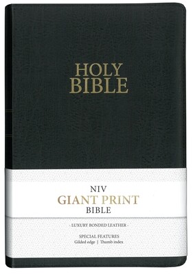 NIV GIANT PRINT LUXURY BONDED LEATHER BLACK BIBLE