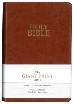 NIV GIANT PRINT LUXURY LEATHER TOUCH TAN BIBLE