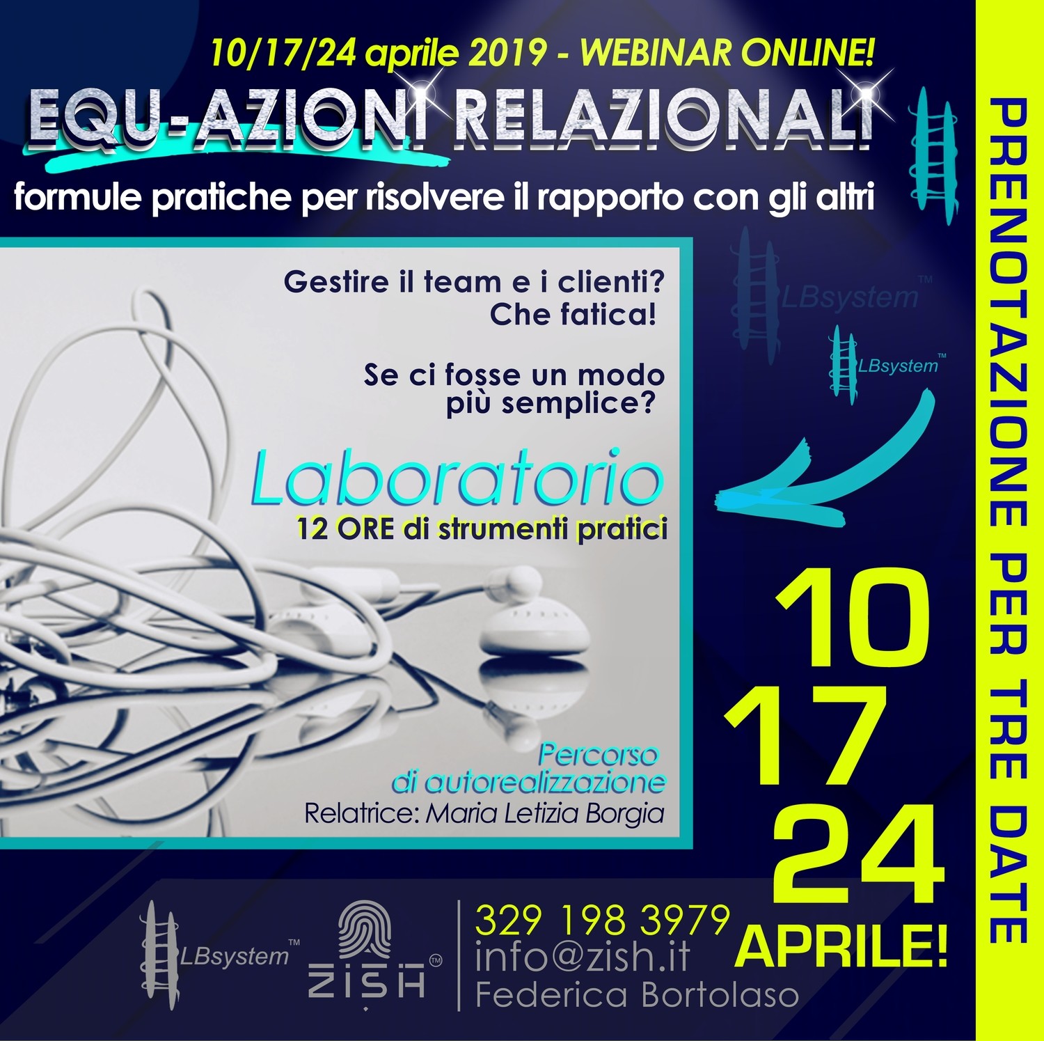 LABORATORIO EQU-AZIONI RELAZIONALI - 10/17/24 APRILE 2019