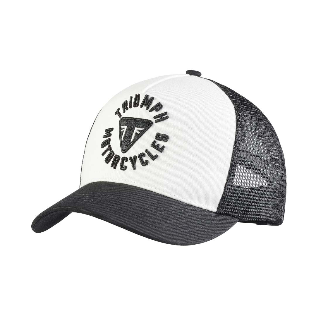 Triumph Taylor Embroidered Black & White Trucker Hat