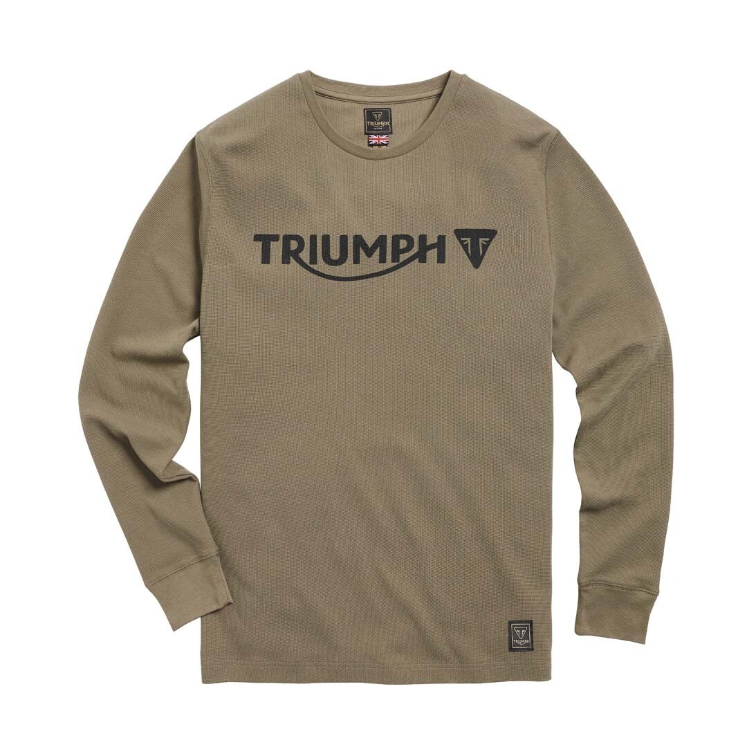 Triumph Bettmann Long Sleeve Khaki Waffle Tee Triumph Bonneville