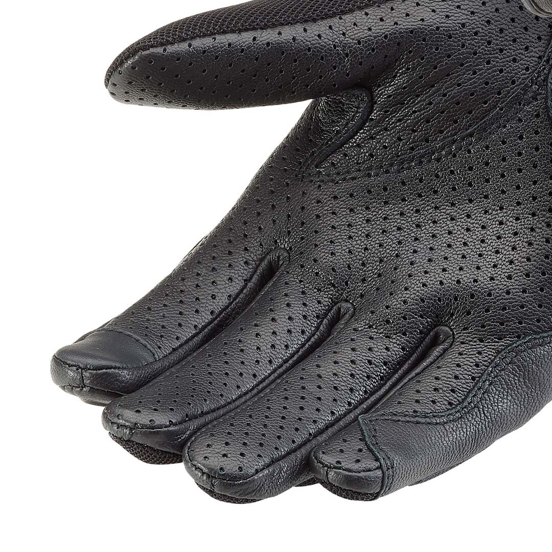 Triumph Pitsford Black Perforated Leather Motorcycle Gloves