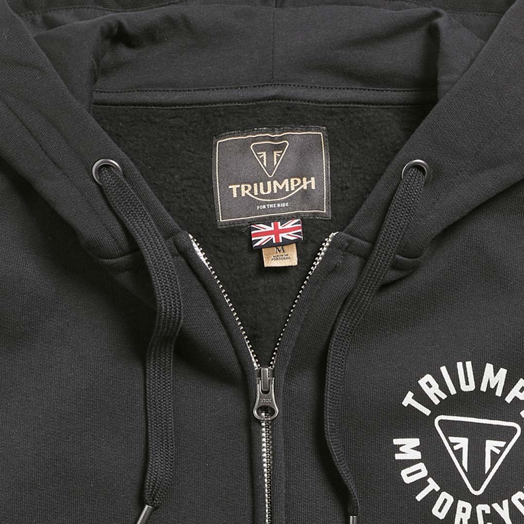 Triumph Digby Full Zip Black Hoodie - Store - Triumph Cleveland