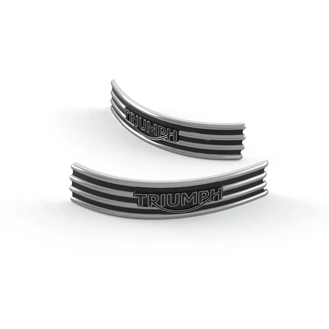 Triumph Vintage 4 Bar Tank Badge with Chrome Finish - A9790059