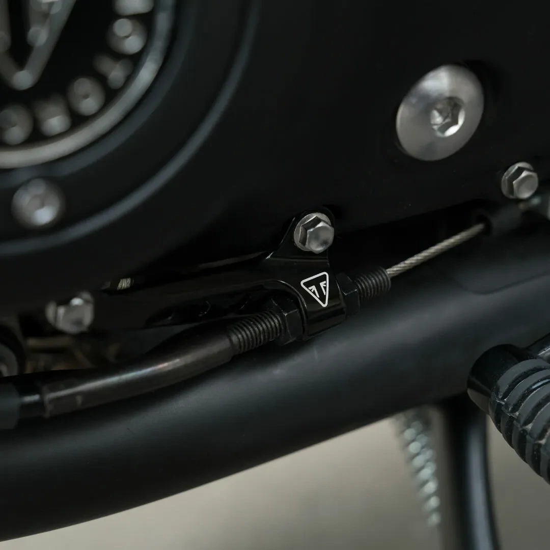 Triumph CNC Machined Black Anodized Clutch Cable Guide - A9610301