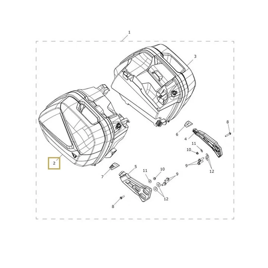 Triumph Tiger Sport 660 Pannier RH OEM Part - T9501036
