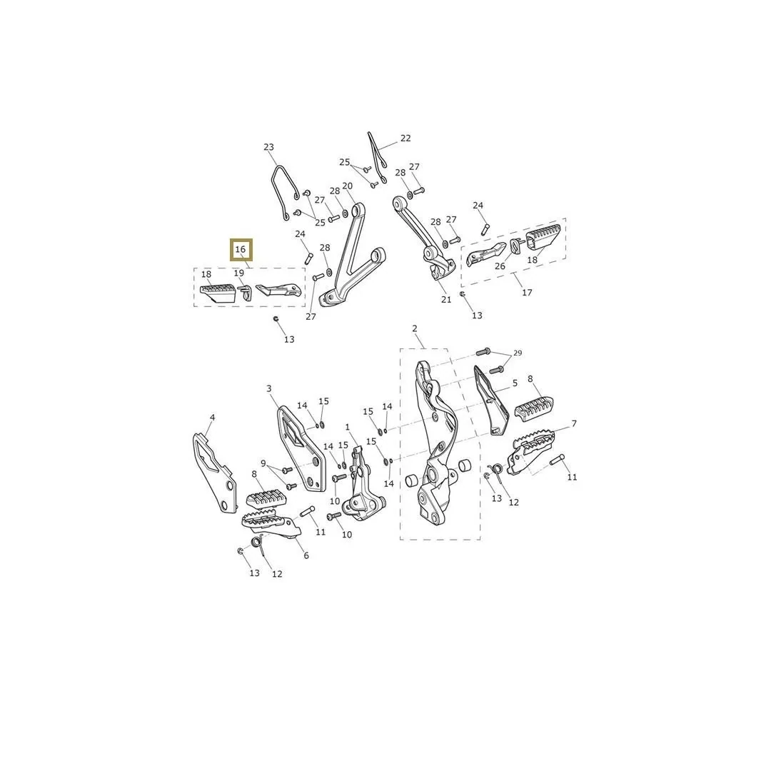Triumph Genuine OEM Rear Footrest Assy, RH - T2084401