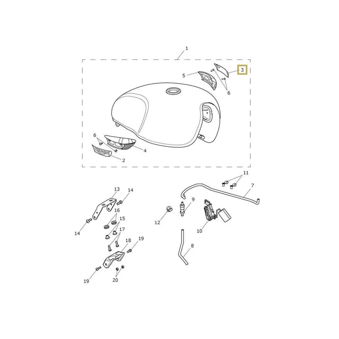 Triumph Speedmaster OEM LHS Fuel Tank Emblem Infill - T2401549