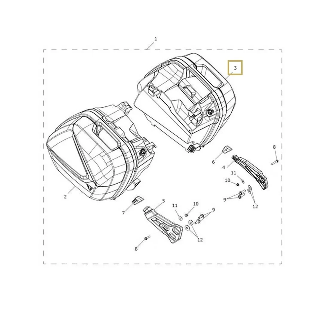 Triumph Tiger Sport 660 Pannier LH OEM Part - T9501037