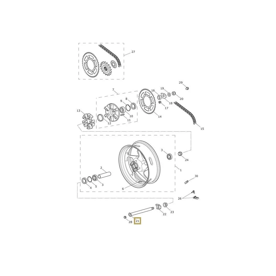 Triumph Genuine OEM Rear Wheel Spindle - T2010520