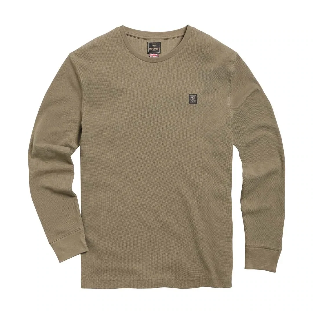 Triumph Dean Long Sleeve Khaki Waffle Tee Shirt - MTLS21013