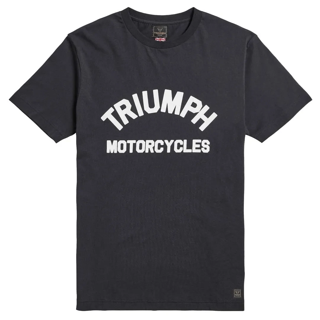 Triumph Burnham Arch Logo Jet Black Crewneck Tee Shirt MTSS20010