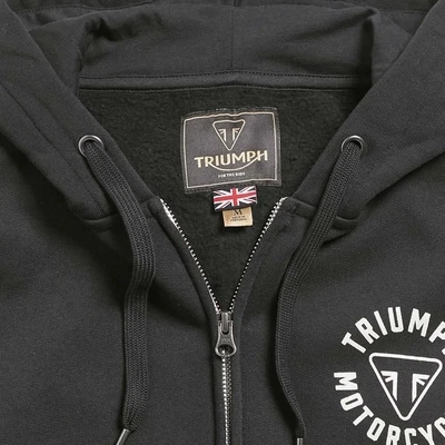 Triumph Digby Full Zip Black Sweatshirt Hoodie - MSWS21015