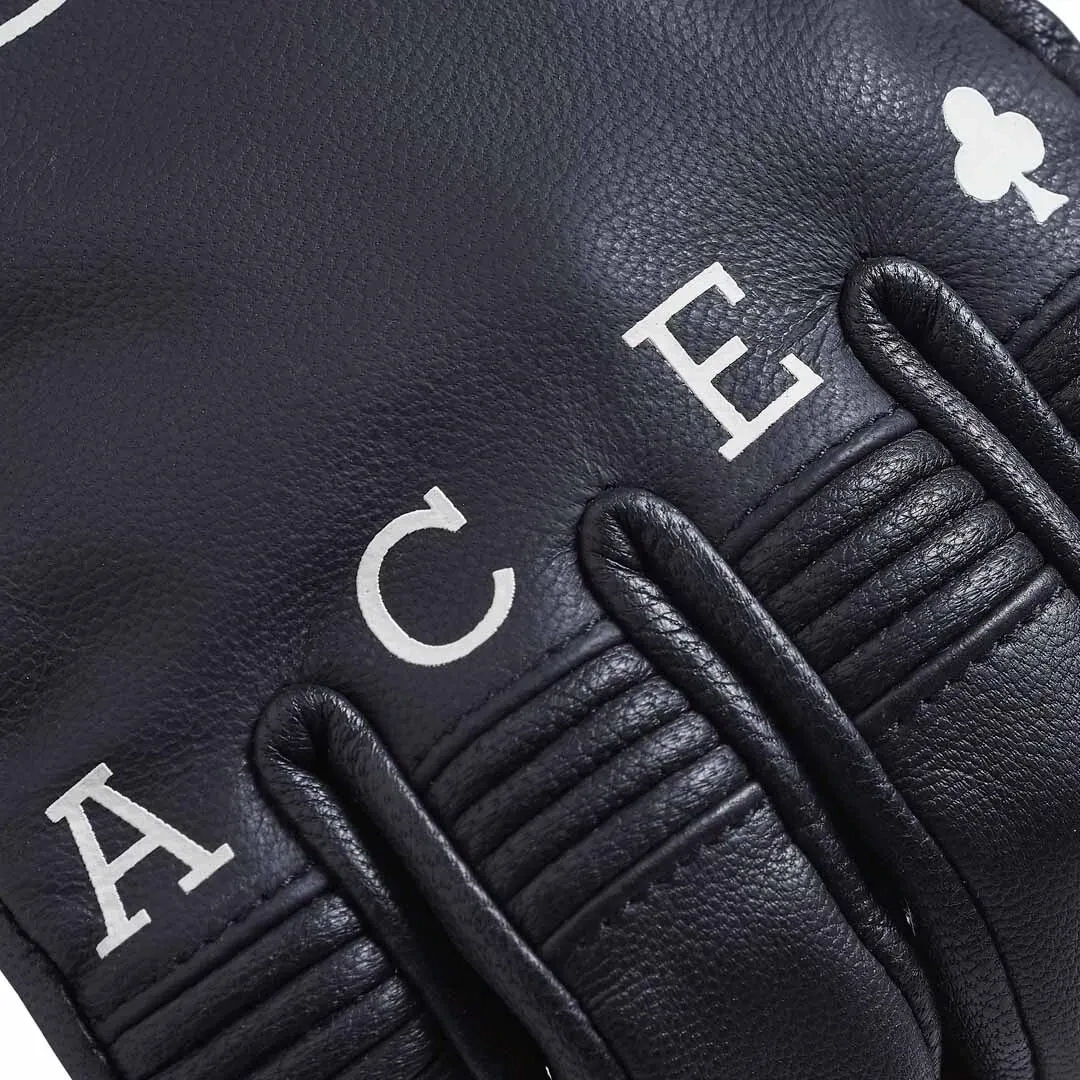 Triumph Ace Black Leather Motorcycle Glove - MGVS23808
