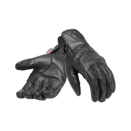 Triumph Banner Black Leather Motorcycle Glove - MGVS20118
