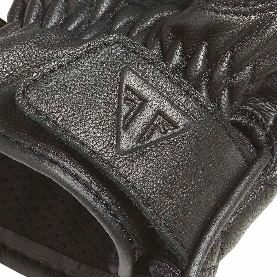 Triumph Sulby Black Gold Leather Motorcycle Gloves - MGVS2351