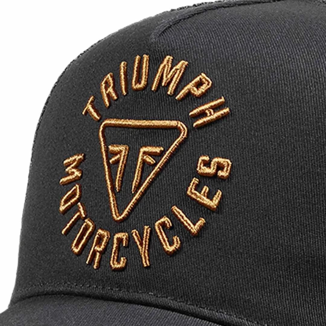 Triumph Taylor Embroidered Black &amp; Gold Trucker Hat - MCAS22309