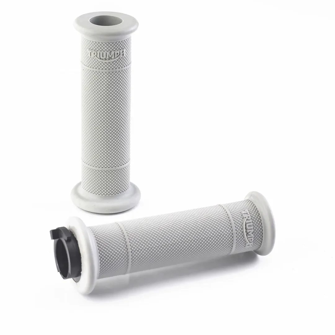 Triumph Gray Diamond Knurl Motorcycle Grips - A2041477