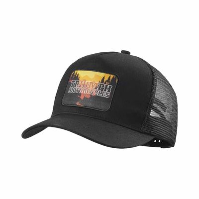 Front Triumph Roadtrip Black Trucker Hat - MCAS24304