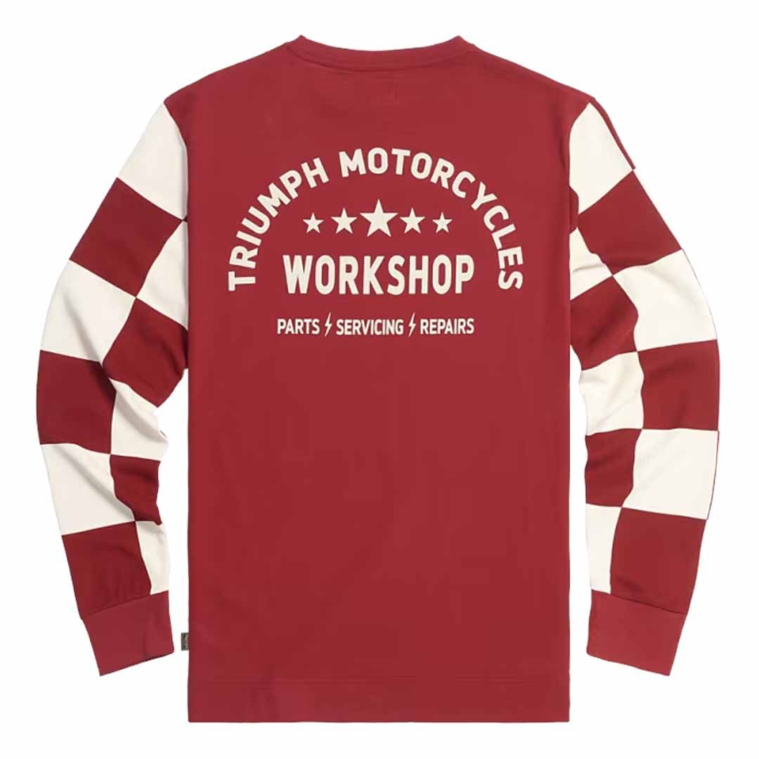 US 三軒茶屋 Checker Shirt XL Triumph Harker Checkerboard Red Long Sleeve Tee Shirt