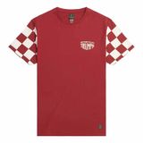 Triumph Preston Checkerboard Sleeve Red Crewneck Tee Shirt - MTSS24132