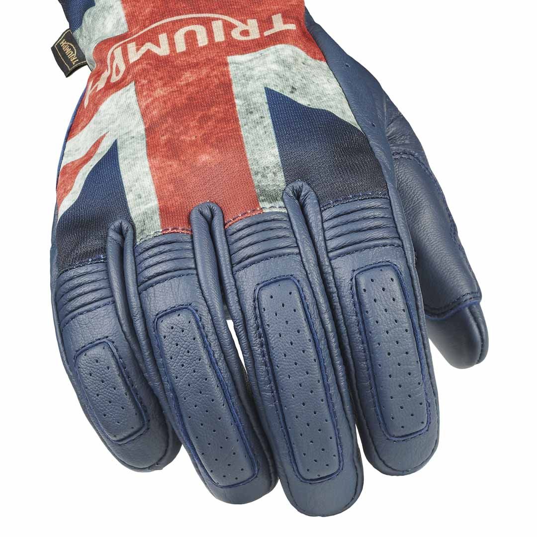 TRIUMPH バイクグローブ ユニオンジャック Triumph Jack Blue Union Flag Motorcycle Glove - MGVS25501