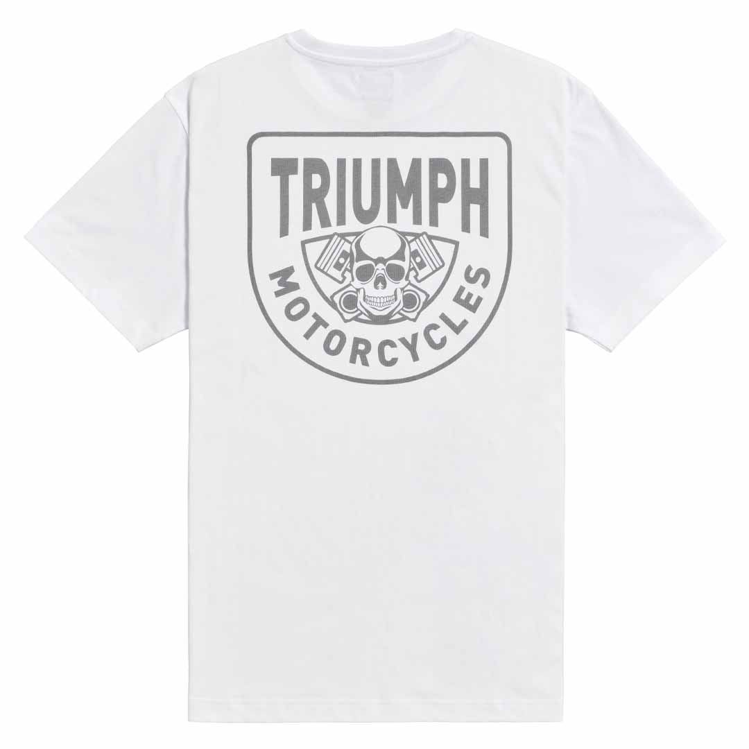 Triumph Customs Piston Rich White Classic Tee Shirt - MTSS25105