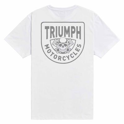 Triumph Customs Piston Rich White Classic Tee Shirt - MTSS25105