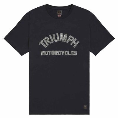 Triumph Burnham Checkerboard Arch Logo Black Crewneck Tee Shirt - MTSS25137
