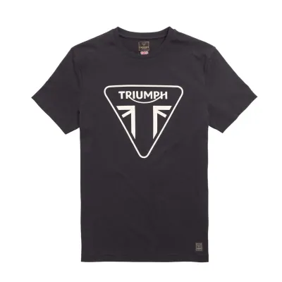 Triumph Helston Classic Badge Jet Black Crewneck Tee Shirt - MTSS21006