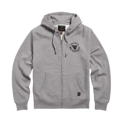 Triumph Digby Full Zip Gray Sweatshirt Hoodie - MSWS21016