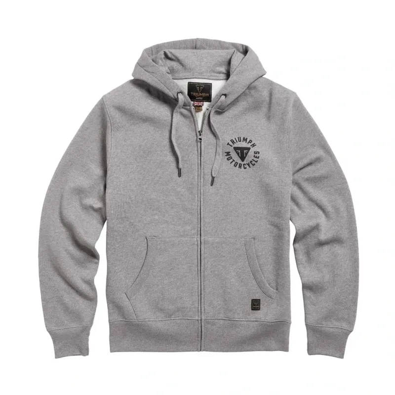 Triumph Digby Full Zip Gray Sweatshirt Hoodie - MSWS21016