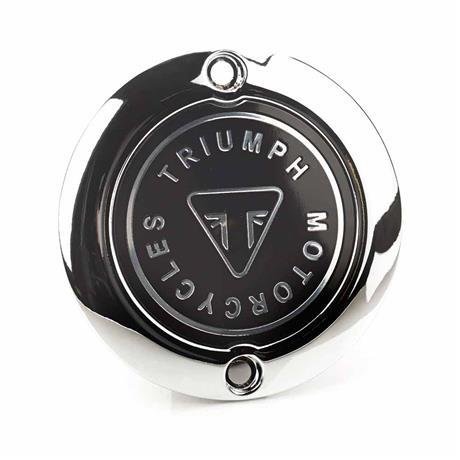 Triumph Chrome Badge Clutch Cover - A9610255 Triumph Chrome Badge Clutch Cover - A9610255