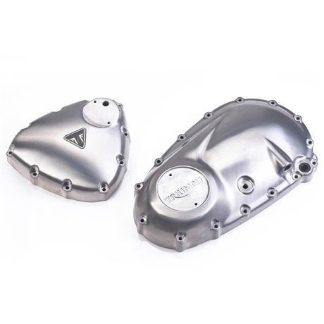 Triumph Brushed Metal Engine Cover Kit Triumph Brushed Metal Engine Cover Kit