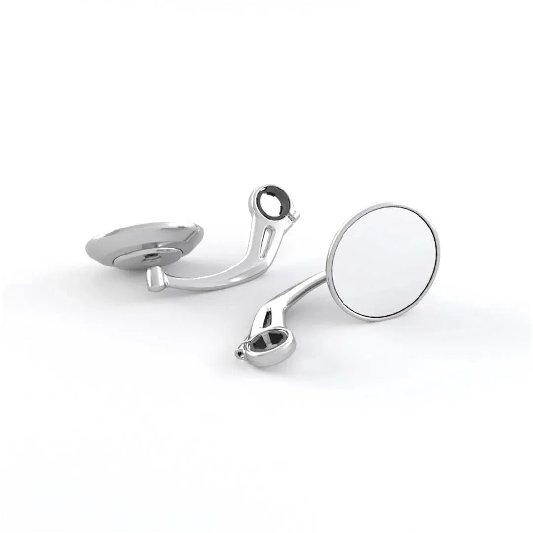 Triumph Chrome Round Bar End Mirrors - A9638154 Triumph Chrome Round Bar End Mirrors - A9638154
